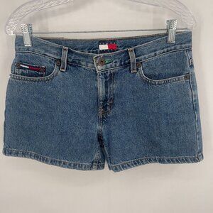 Tommy Jeans Y2K Mid/High Rise Denim Shorts Size 7 Blue Vintage Style